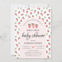 Strawberry Baby Shower Einladung