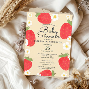 Strawberry Baby Shower Einladung