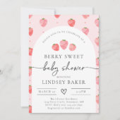 Strawberry Baby Shower Einladung | Berry Baby (Vorderseite)
