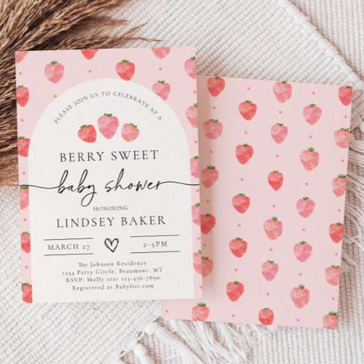 Strawberry Baby Shower Einladung | Berry Baby