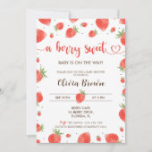 Strawberry Baby Shower Einladung | Berry Sweet (Vorderseite)