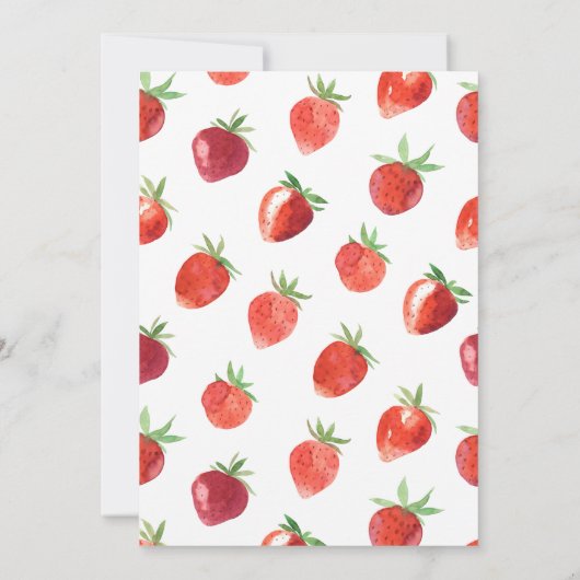 Strawberry Baby Shower Einladung | Berry Sweet (Rückseite)