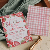 Strawberry Baby Shower Einladung | Erdbeere