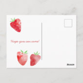 Strawberry Baby Shower Einladung Postkarte (Rückseite)