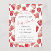 Strawberry Baby Shower Einladung Postkarte (Vorderseite)