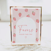 Strawberry Baby Shower Favors Sign Poster
