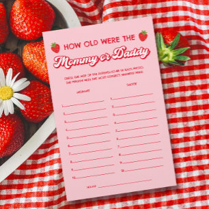Strawberry Baby Shower Game Guess Age Mommy Daddy