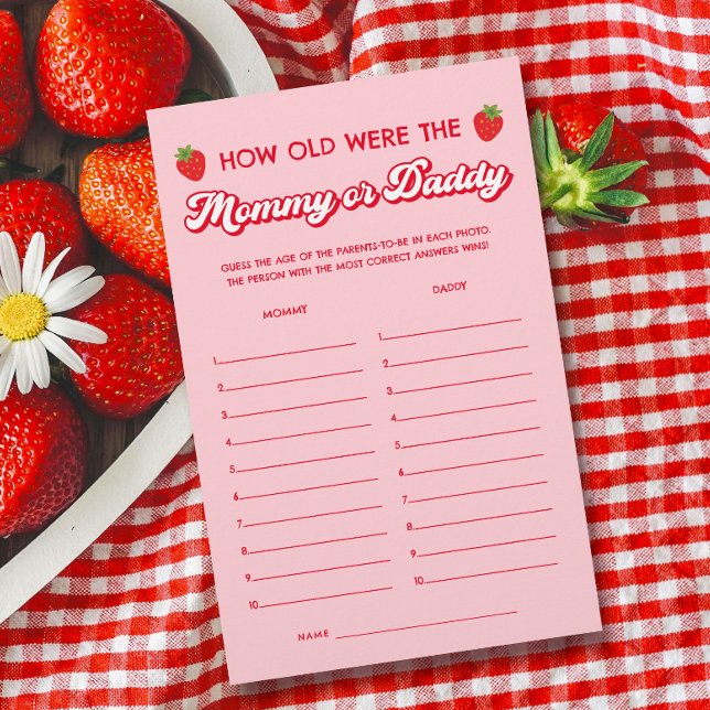 Strawberry Baby Shower Game Guess Age Mommy Daddy (Von Creator hochgeladen)