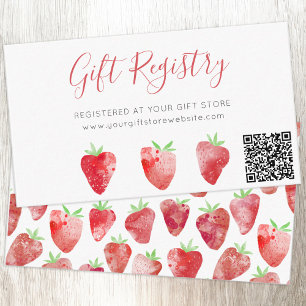 Strawberry Baby Shower Geschenk Registrierung QR C Begleitkarte