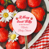 Strawberry Baby Shower Gevor Runder Aufkleber