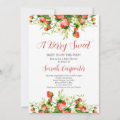 Strawberry Baby Shower Girl Einladung (Vorderseite)