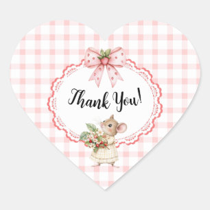 Strawberry Baby Shower Heart Danke Sticker