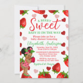 Strawberry Baby Shower Invitation, Berry Sweet Inv Einladung (Vorderseite)