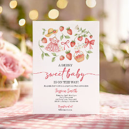 Strawberry Baby Shower Invite Berry Sweet Baby Einladung