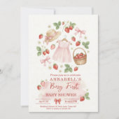 Strawberry baby shower Invite First Berry Sweet Einladung (Vorderseite)