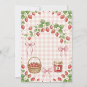 Strawberry baby shower Invite First Berry Sweet Einladung (Rückseite)