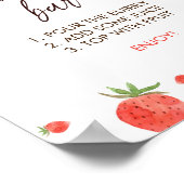 Strawberry Baby Shower Mama-osa Bar Sign Poster (Ecke)