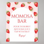 Strawberry Baby Shower Momosa Bar Poster (Vorne)