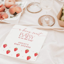 Strawberry Baby Shower Napkins, Berry Baby Dusche