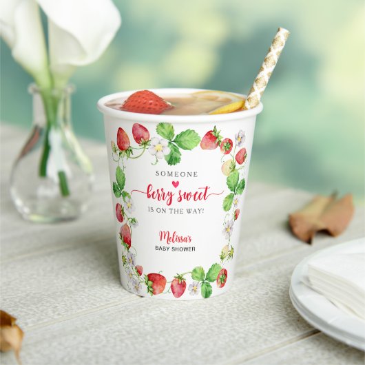 Strawberry Baby Shower Pappbecher (In Situ)