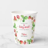 Strawberry Baby Shower Pappbecher (Rückseite)