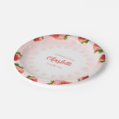 Strawberry Baby Shower Plate Pappteller (Schrägansicht)