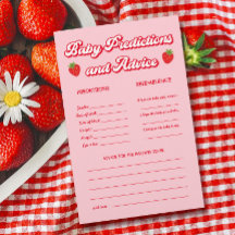 Strawberry Baby Shower Predictions Game