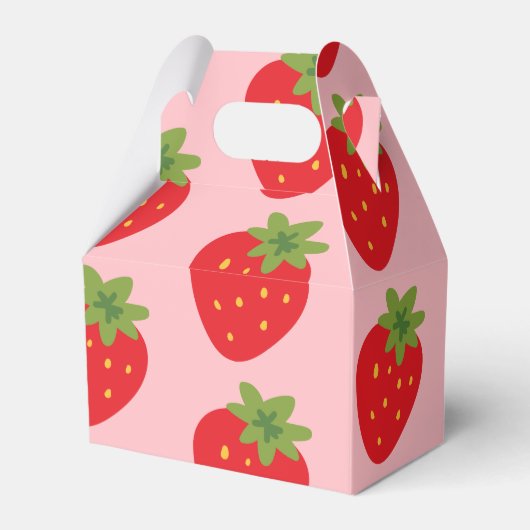 Strawberry Baby Shower Vielen Dank Geschenkschachtel (Rückseite)