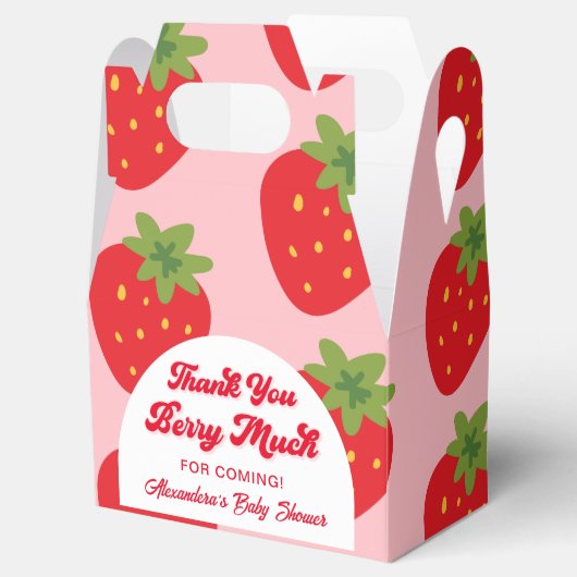 Strawberry Baby Shower Vielen Dank Geschenkschachtel (Geöffnet)