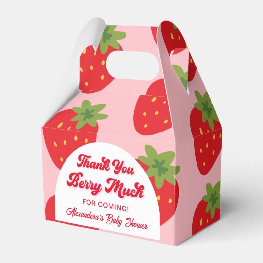 Strawberry Baby Shower Vielen Dank Geschenkschachtel (Vorderseite)