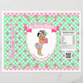 Strawberry Baby Theme Mint & Pink Gingham Chip Bag