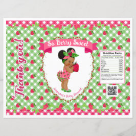 Strawberry Baby Theme Pink Green Gingham Chip Bag