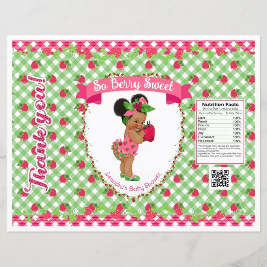 Strawberry Baby Theme Pink Green Gingham Chip Bag (Vorderseite)
