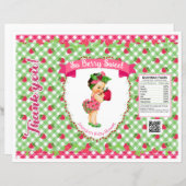 Strawberry Baby Theme Pink Green Gingham Chip Bag (Vorne/Hinten)