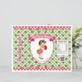 Strawberry Baby Theme Pink Green Gingham Chip Bag (Stehend Vorderseite)