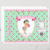 Strawberry Baby Theme Pink & Mint Gingham Chip Bag (Vorne/Hinten)