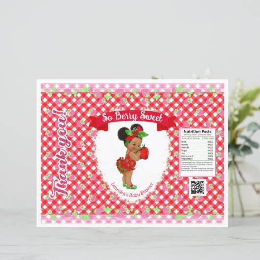 Strawberry Baby Theme Red Gingham Chip Bag (Stehend Vorderseite)