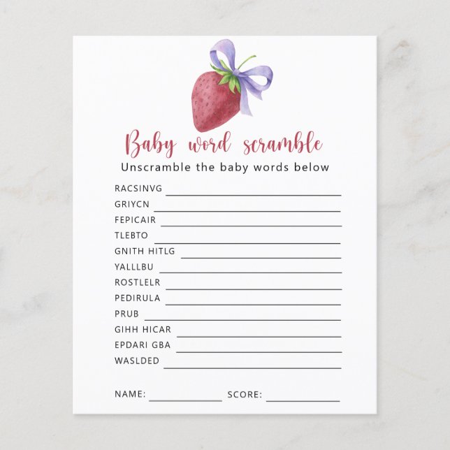 Strawberry - Baby Word Scramble Game (Vorderseite)
