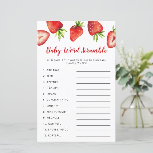 Strawberry Baby Word Scramble Game (Stehend Vorderseite)