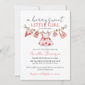 Strawberry Babydusche, Beerensüße Babydusche Einladung (Vorderseite)