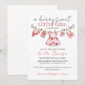 Strawberry Babydusche, Beerensüße Babydusche Einladung (Vorne/Hinten)