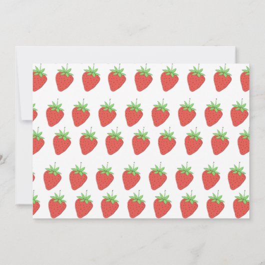 Strawberry-Babydusche | Berry Sweet baby Einladung (Rückseite)