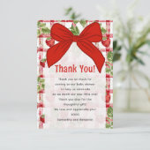 Strawberry-Babydusche Dankeskarte (Stehend Vorderseite)