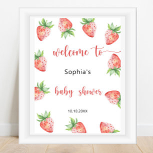 Strawberry-Babydusche Poster