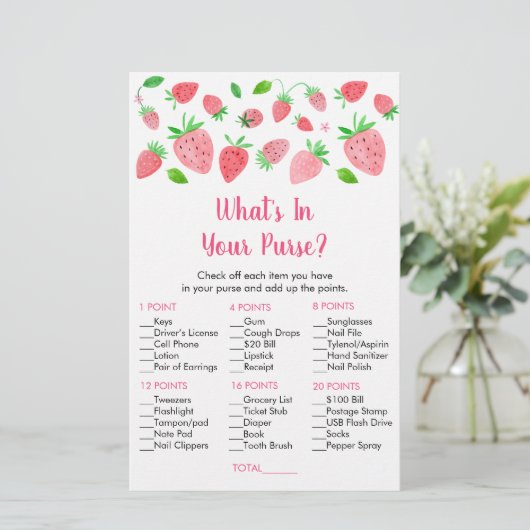 Strawberry Babydusche Was in deinem Handschuh ist (Stehend Vorderseite)