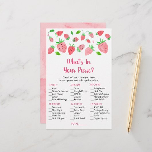 Strawberry Babydusche Was in deinem Handschuh ist (Vorderseite/Rückseite Beispiel)