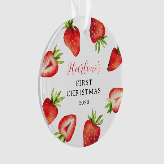 Strawberry Baby's First Christmas Ornament (Vorderseite)