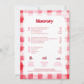 Strawberry Bachelorette Itinerary Weekend Einladung (Rückseite)