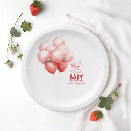 Strawberry Balloons Rot und Rosa Baby Dusche Pappteller