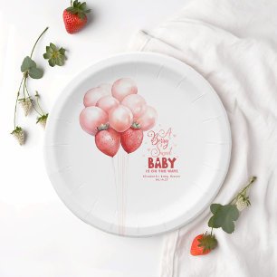 Strawberry Balloons Rot und Rosa Baby Dusche Pappteller